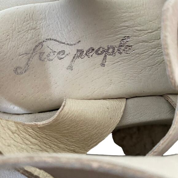 Free People Fisherman Platform Bone Leather Sandals size 39 size 9 - Picture 4 of 8